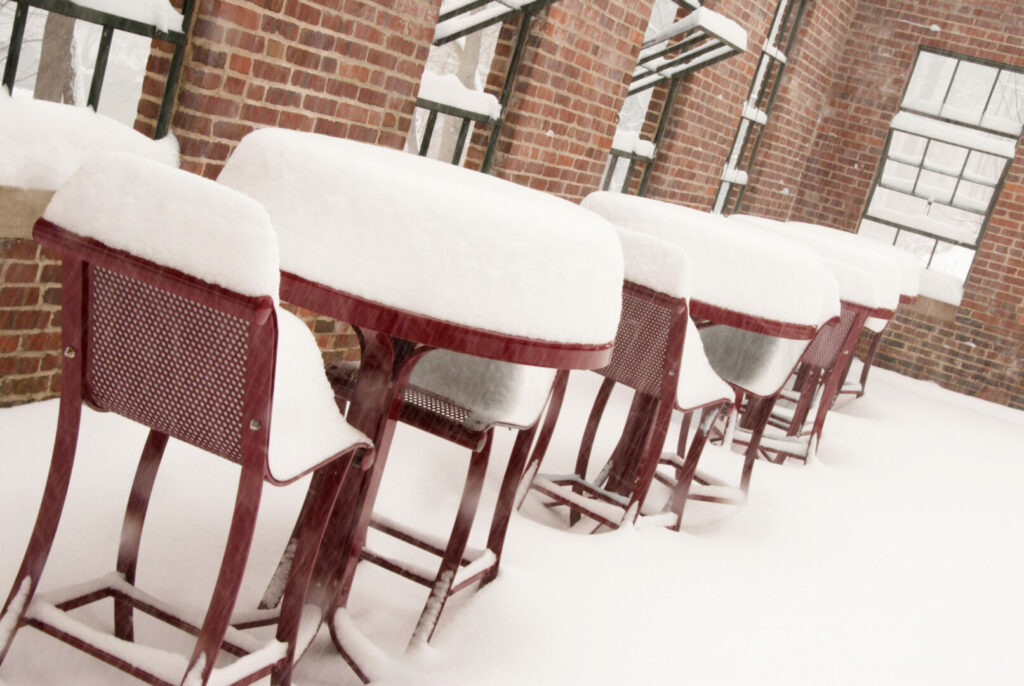 Snow Covered Furniture