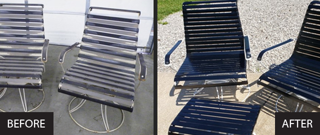 Metal Patio Chairs Before After Restoration Paint Refinish